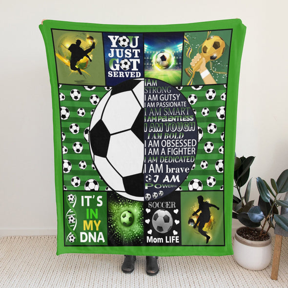 Soccer Blanket, Soccer Sports Themed Throw, Soft Nap Throw Blanket for Home Boys Girls Women Men Soccer Lovers Gifts