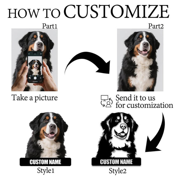 Custom Metal Portrait Wall Art from Family Photo Personalized Dog Cat Memorial Home Decor Gift for Christmas Anniversaries