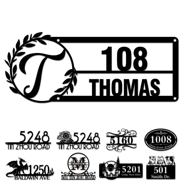 Custom Metal House Door Numbers Personalized Street Address Signs Mailbox Plaque for Outside Garden Housewarming Gift