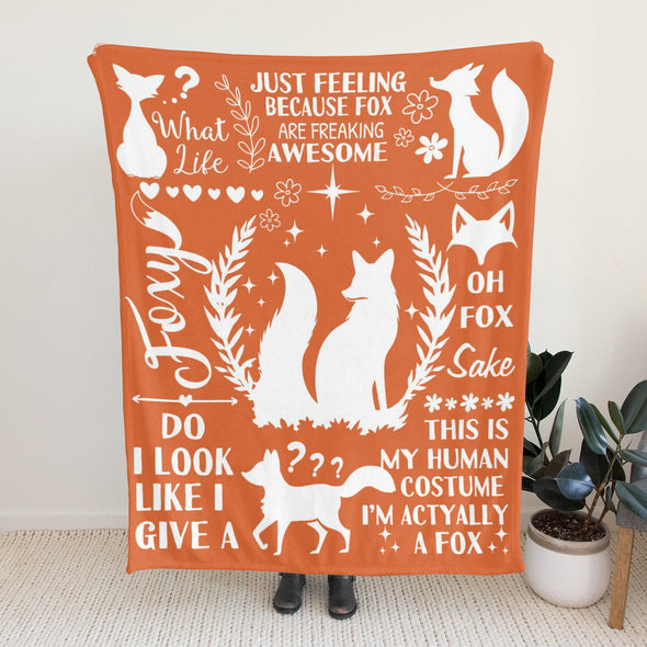 Fox Pattern Blanket Fleece Throw Blanket Super Soft Warm Gifts for Baby Girls Boys Kids Mom Grandma Room Decor