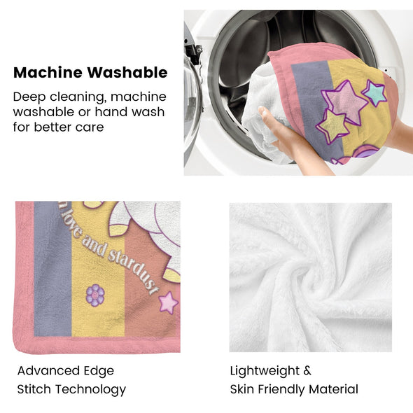 Unicorn Throw Blanket Super Soft Warm Cozy Fuzzy Plush Blanket Gifts for Girls Boys Kids Room Decor