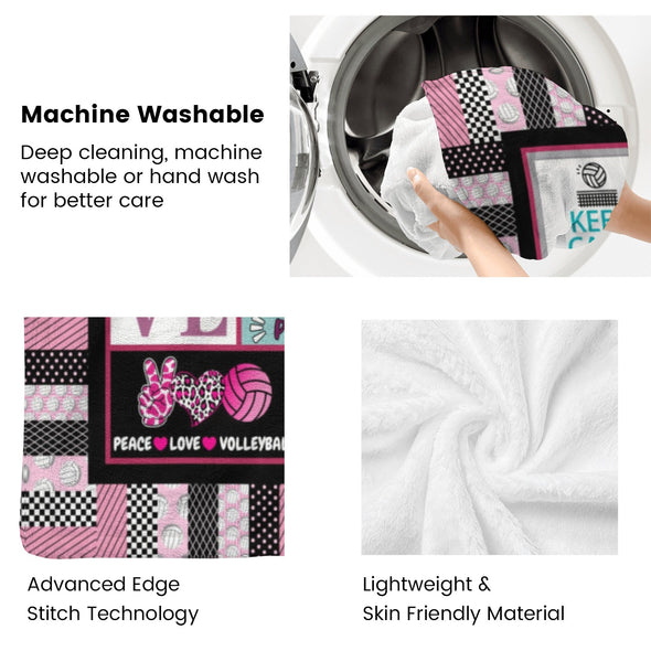 Volleyball Pattern Blanket Fleece Throw Blanket Super Soft Warm Gifts for Baby Girls Boys Kids Mom Grandma Room Decor