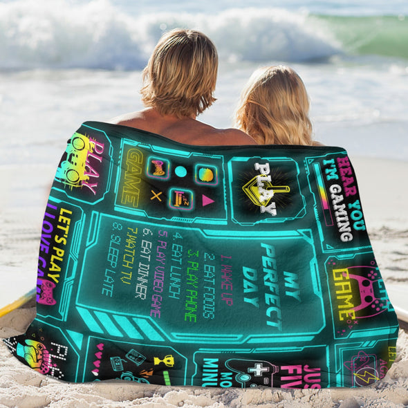 Gamer Blanket Fleece Throw Blanket Super Soft Warm Gifts for Baby Girls Boys Kids Mom Grandma Room Decor