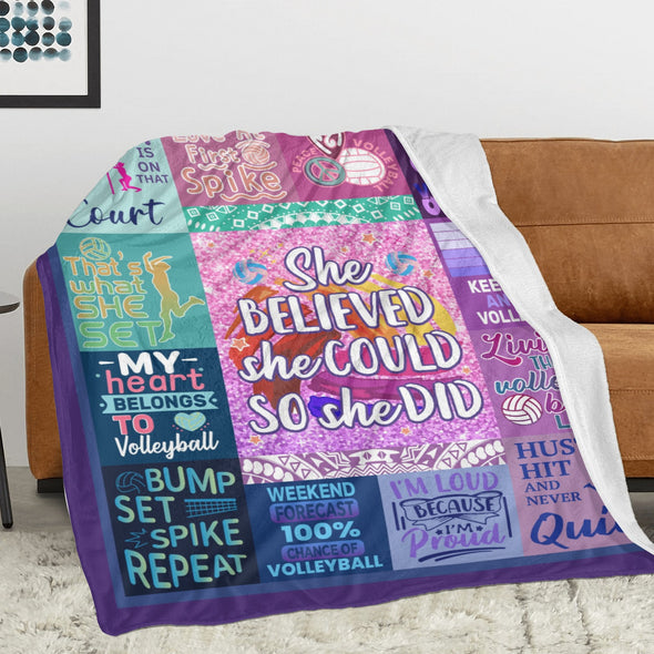 Volleyball Pattern Blanket Fleece Throw Blanket Super Soft Warm Gifts for Baby Girls Boys Kids Mom Grandma Room Decor