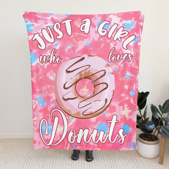Donut Pattern Blanket Fleece Throw Blanket Super Soft Warm Gifts for Baby Girls Boys Kids Mom Grandma Room Decor