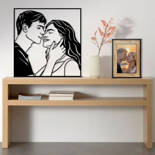 Custom Metal Portrait Wall Art from Family Photo Personalized Dog Cat Memorial Home Decor Gift for Christmas Anniversaries