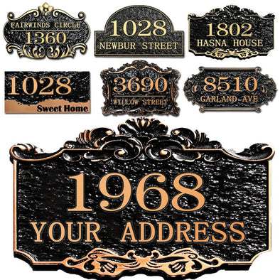 House Address Signs Custom Personalized Vintage Address Plaque with Number Street Name for Yard Garden Apartment-Antique Copper