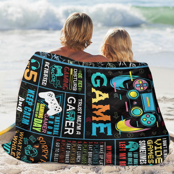 Gamer Blanket Fleece Throw Blanket Super Soft Warm Gifts for Baby Girls Boys Kids Mom Grandma Room Decor