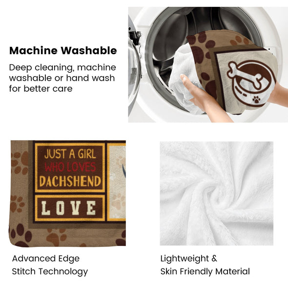 Dachshund Pattern Blanket Fleece Throw Blanket Super Soft Warm Gifts for Baby Girls Boys Kids Mom Grandma Room Decor