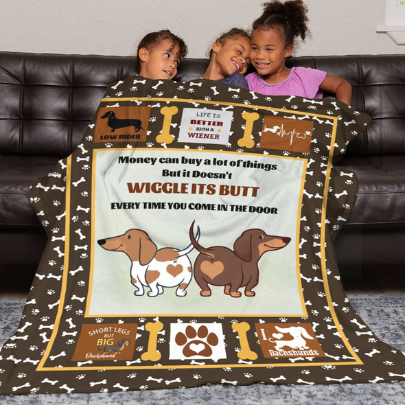 Dachshund Pattern Blanket Fleece Throw Blanket Super Soft Warm Gifts for Baby Girls Boys Kids Mom Grandma Room Decor
