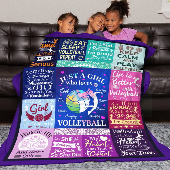 Volleyball Pattern Blanket Fleece Throw Blanket Super Soft Warm Gifts for Baby Girls Boys Kids Mom Grandma Room Decor