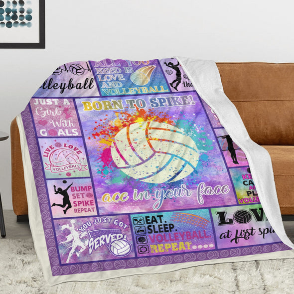 Volleyball Pattern Blanket Fleece Throw Blanket Super Soft Warm Gifts for Baby Girls Boys Kids Mom Grandma Room Decor