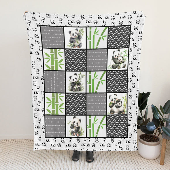 Panda Pattern Blanket Fleece Throw Blanket Super Soft Warm Gifts for Baby Girls Boys Kids Mom Grandma Room Decor