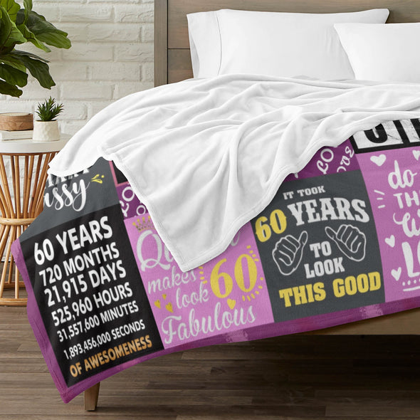 Birthday Gifts for Women Blanket, Happy Birthday Decorations Throw for Girls Her Friend Mom Sister Grandma Wife