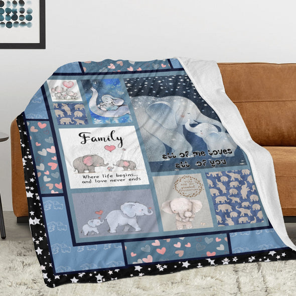 Elephant Blanket Fleece Throw Blanket Super Soft Warm Gifts for Girls Boys Kids Room Decor