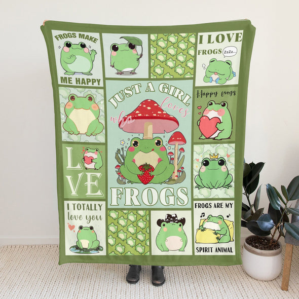 Frog Pattern Blanket Fleece Throw Blanket Super Soft Warm Gifts for Baby Girls Boys Kids Mom Grandma Room Decor
