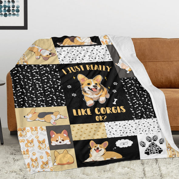 Corgi Blanket Fleece Throw Blanket Super Soft Warm Gifts for Baby Girls Boys Kids Mom Grandma Room Decor