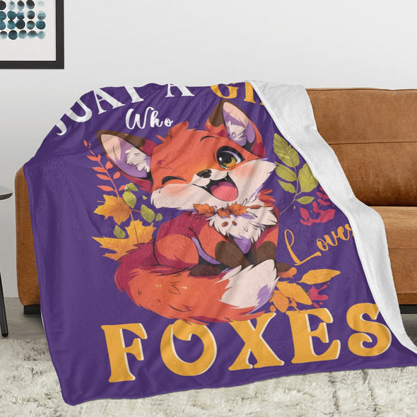 Fox Pattern Blanket Fleece Throw Blanket Super Soft Warm Gifts for Baby Girls Boys Kids Mom Grandma Room Decor