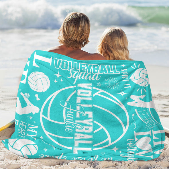 Volleyball Pattern Blanket Fleece Throw Blanket Super Soft Warm Gifts for Baby Girls Boys Kids Mom Grandma Room Decor