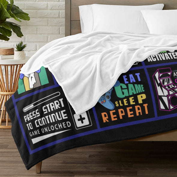 Gamer Blanket Fleece Throw Blanket Super Soft Warm Gifts for Baby Girls Boys Kids Mom Grandma Room Decor