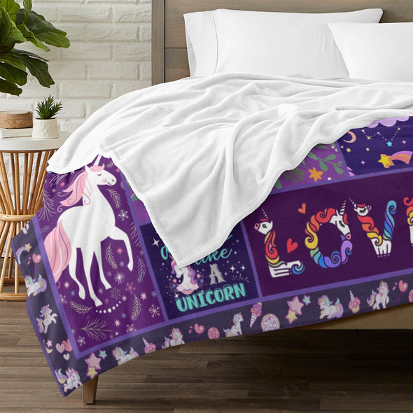 Unicorn Throw Blanket Super Soft Warm Cozy Fuzzy Plush Blanket Gifts for Girls Boys Kids Room Decor