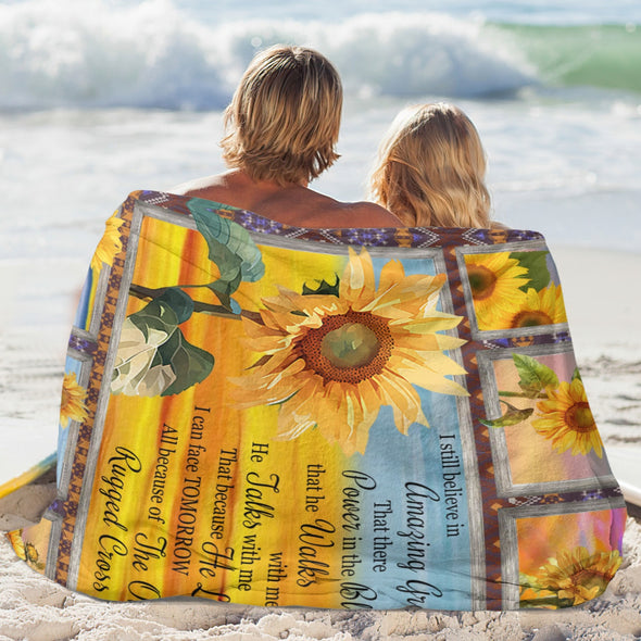 Sunflower Blanket Fleece Throw Blanket Super Soft Warm Gifts for Baby Girls Boys Kids Mom Grandma Room Decor