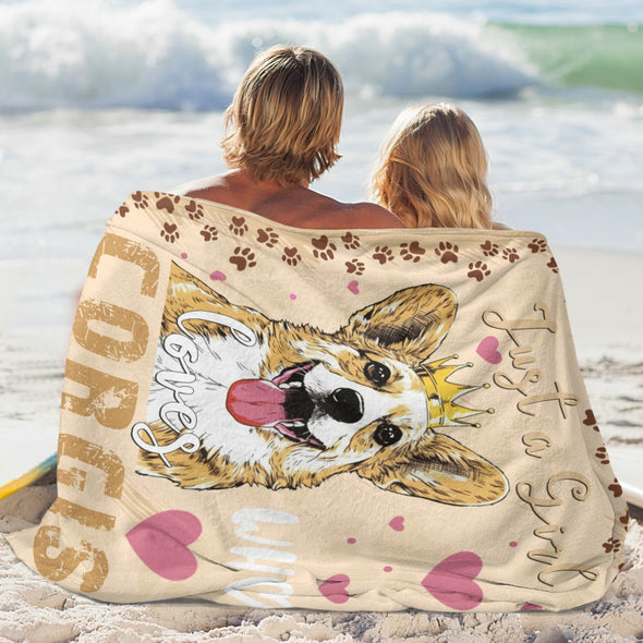 Corgi Blanket Fleece Throw Blanket Super Soft Warm Gifts for Baby Girls Boys Kids Mom Grandma Room Decor
