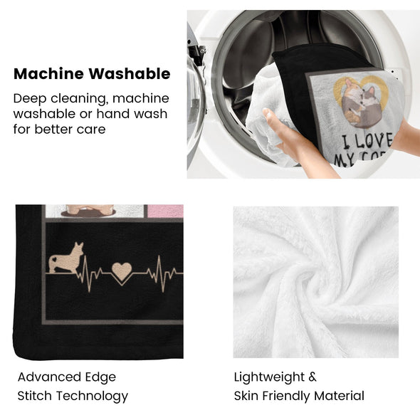 Corgi Blanket Fleece Throw Blanket Super Soft Warm Gifts for Baby Girls Boys Kids Mom Grandma Room Decor