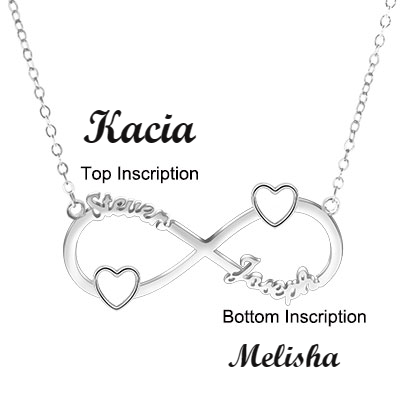 Personalized 2 Name Necklace,Custom Infinity Necklace,2 Name Necklaces for Women