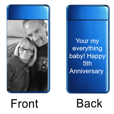Custom Photo Engraved Lighter, Personalized Picture Engraved Electric Lighter Rechargeable for Men, Dad, Boyfriend