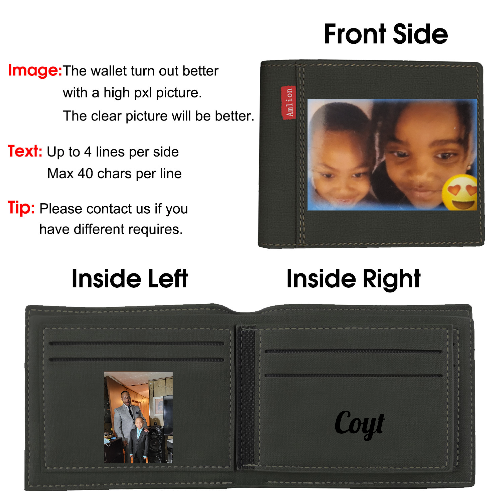 Customized Wallets with Picture, Personalized Wallets with Photo for Men Dad or Son