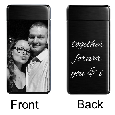 Custom Photo Engraved Lighter, Personalized Picture Engraved Electric Lighter Rechargeable for Men, Dad, Boyfriend