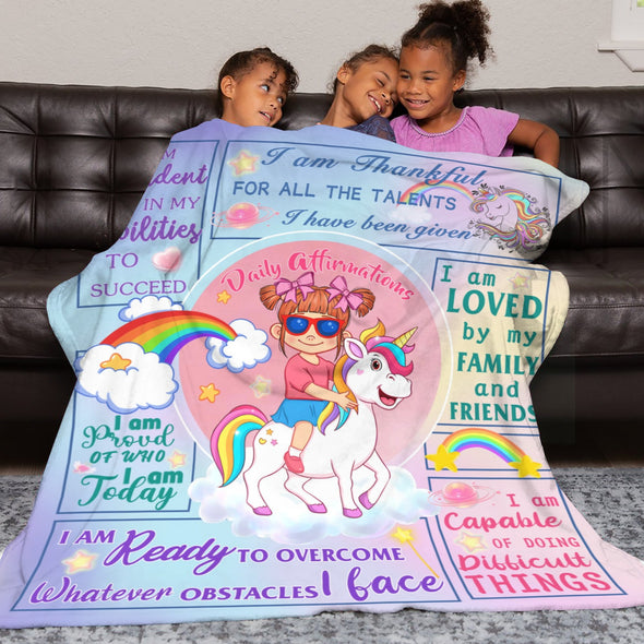 Unicorn Throw Blanket Super Soft Warm Cozy Fuzzy Plush Blanket Gifts for Girls Boys Kids Room Decor