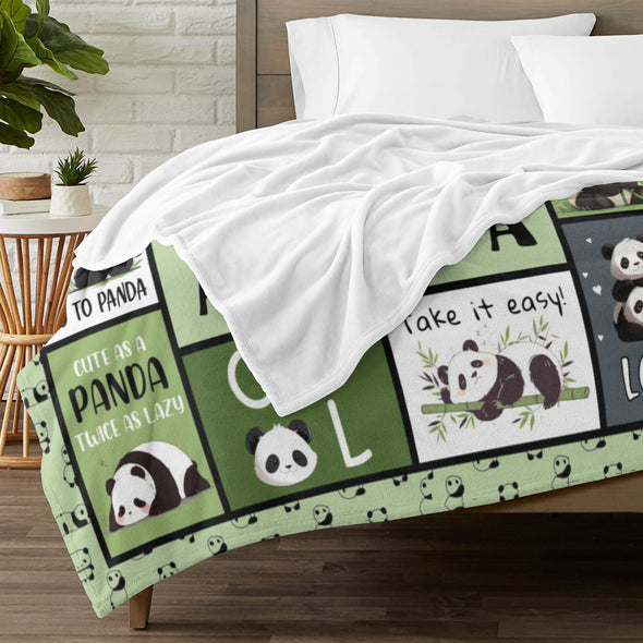 Panda Pattern Blanket Fleece Throw Blanket Super Soft Warm Gifts for Baby Girls Boys Kids Mom Grandma Room Decor