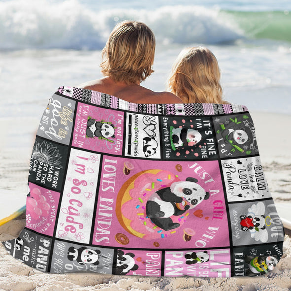 Panda Pattern Blanket Fleece Throw Blanket Super Soft Warm Gifts for Baby Girls Boys Kids Mom Grandma Room Decor