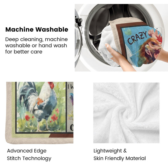 Chicken Pattern Blanket Fleece Throw Blanket Super Soft Warm Gifts for Baby Girls Boys Kids Mom Grandma Room Decor