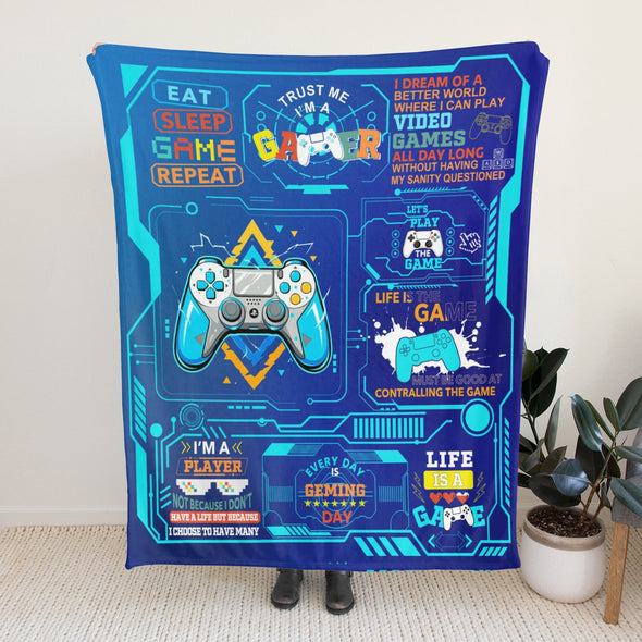 Gamer Blanket Fleece Throw Blanket Super Soft Warm Gifts for Baby Girls Boys Kids Mom Grandma Room Decor