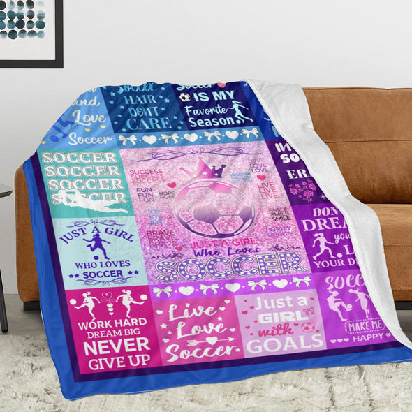 Soccer Blanket, Soccer Sports Themed Throw, Soft Nap Throw Blanket for Home Boys Girls Women Men Soccer Lovers Gifts