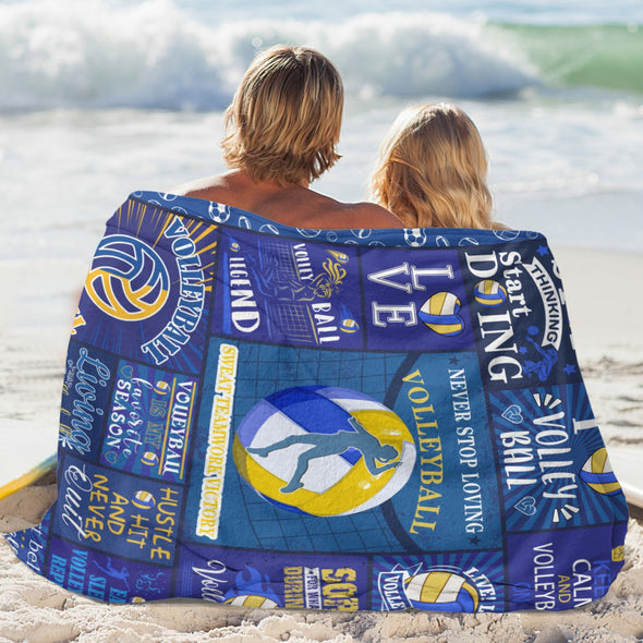 Volleyball Pattern Blanket Fleece Throw Blanket Super Soft Warm Gifts for Baby Girls Boys Kids Mom Grandma Room Decor