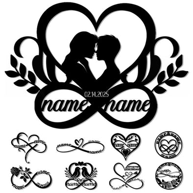 Personalized Wedding Gifts for the Couple Custom Metal Infinity Wall Art Sign Decor with Name and Date Anniversary Valentines Day Gifts