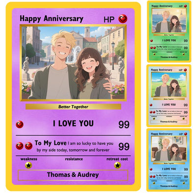 Custom Poke Card with Photo Name Text Personalized Poke Portriat Card Customized Trainer or Character Cards for Birthday