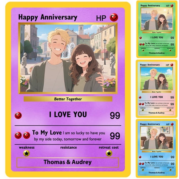 Custom Poke Card with Photo Name Text Personalized Poke Portriat Card Customized Trainer or Character Cards for Birthday