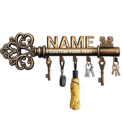 Personalized Metal Key Holder Custom Family Name Rack Hooks for Wall Mount Home Living Room Kitchen Decor Housewarming Wedding Gift