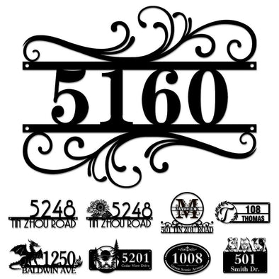 Custom Metal House Door Numbers Personalized Street Address Signs Mailbox Plaque for Outside Garden Housewarming Gift
