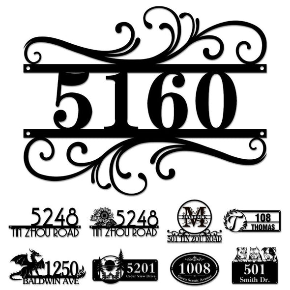 Custom Metal House Door Numbers Personalized Street Address Signs Mailbox Plaque for Outside Garden Housewarming Gift