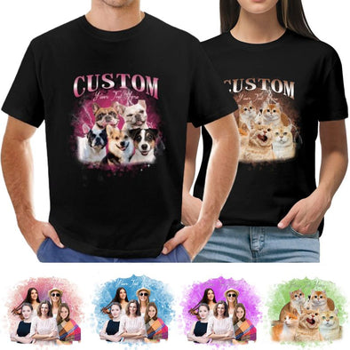Custom T Shirt with Picture Personalized Rap Poster Photo Short Sleeve for Men Women Gifts