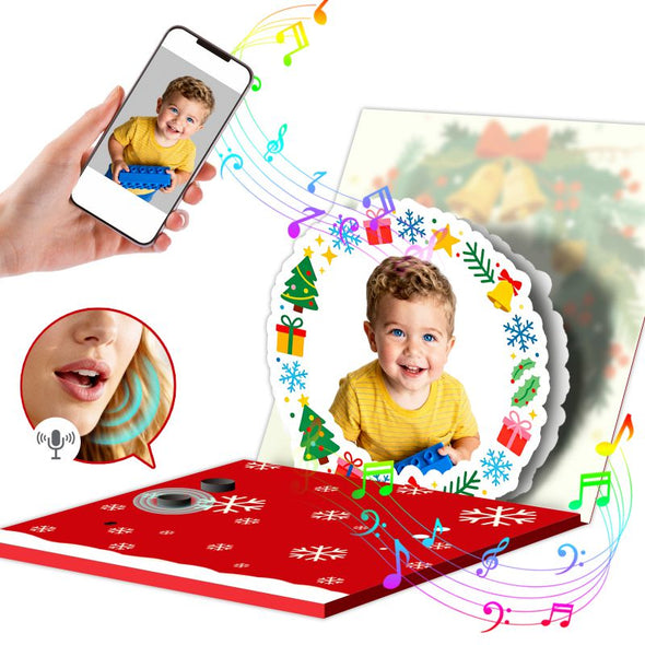 Custom Musical Greeting Cards with Personalized Photo Music Christmas Birthdays Valentine's Day and Weddings Gift for Family Friends and Couples