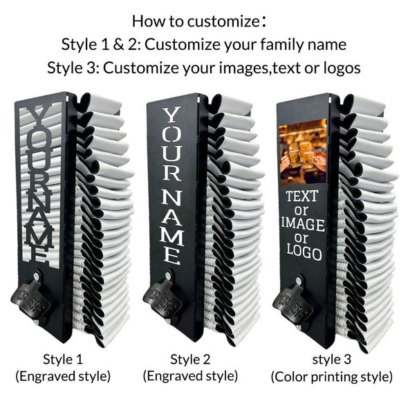 Custom Can Cooler Holder with Bottle Opener, Personalized Beer Bottle Sleeves Metal Holder Engraved Text for Birthday Party Wedding Gifts