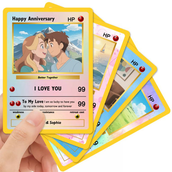 Custom Poke Card with Photo Name Text Personalized Poke Portriat Card Customized Trainer or Character Cards for Birthday