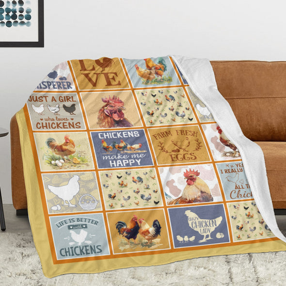 Chicken Pattern Blanket Fleece Throw Blanket Super Soft Warm Gifts for Baby Girls Boys Kids Mom Grandma Room Decor